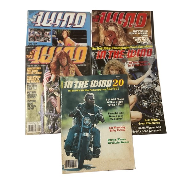 Other - Lot Of 5 Vintage In The Wind Motorcycle Magazine 1990s Girls Cool Pictures